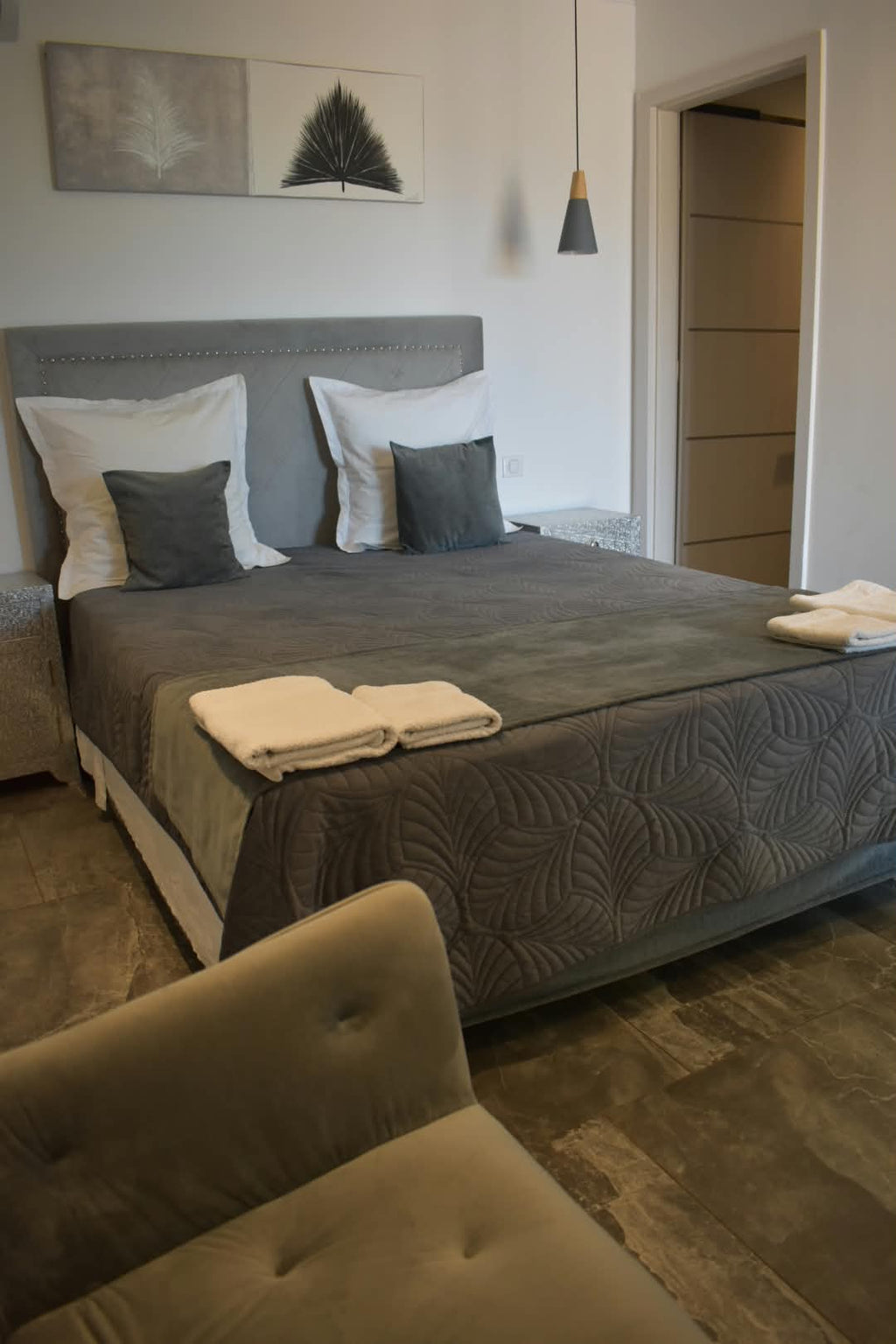 Chambre grise à Calenzana